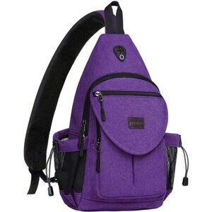 Sling Backpack,Canvas Crossbody Hiking Daypack Bag with Anti-theft Pocket